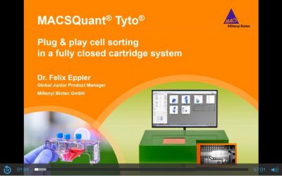 MACSQuant® Tyto®: Plug & play cell sorting in a fully closed cartridge system